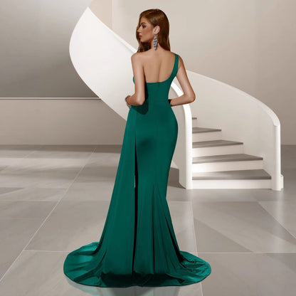 Damen Abendkleid Asymmetrisch Fließender Stoff Eveloria