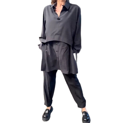 Damen Zweiteiliger Anzug mit Bluse und Hose Eveloria