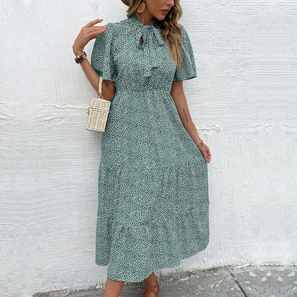 Damen Kleid Kurzärmelig Rüschendesign Eveloria - Eveloria