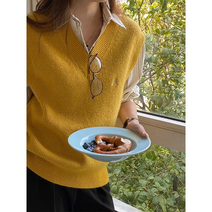Damen Strickpullover V-Ausschnitt Feinripp Eveloria