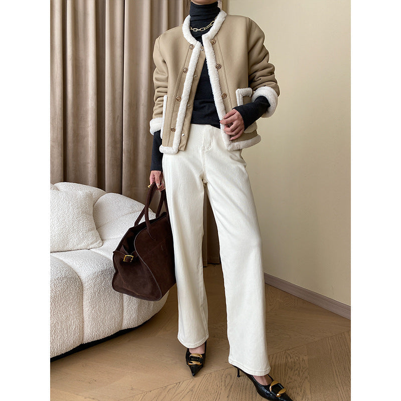 Damen Kunstlederjacke Mit Futter Eveloria