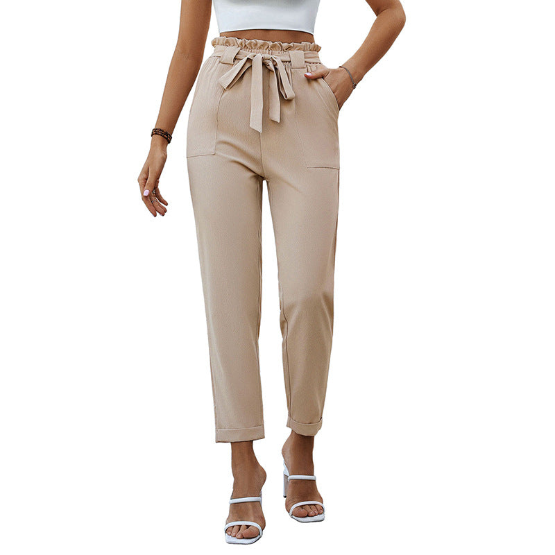 Damen Bundfaltenhose mit Bindegürtel Eveloria