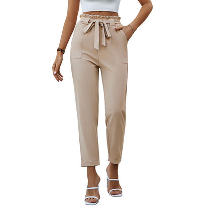 Damen Bundfaltenhose mit Bindegürtel Eveloria
