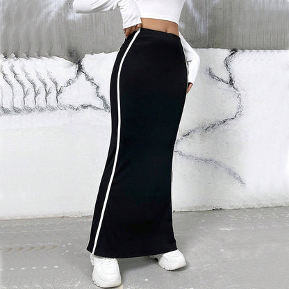 Damen Maxirock mit Streifen Figurbetonter Schnitt Eveloria