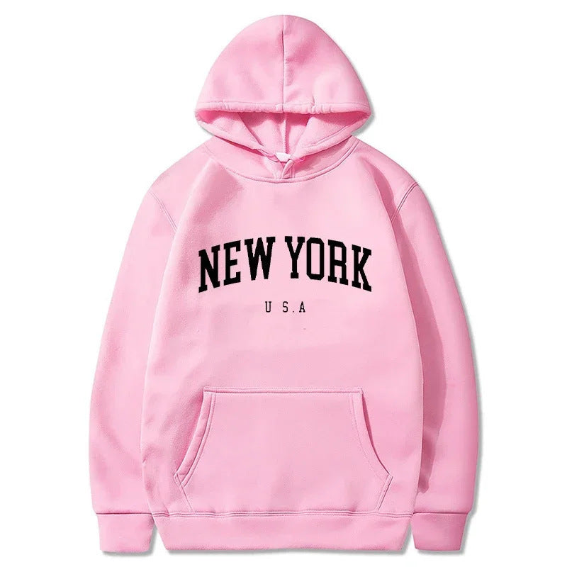 Damen Kapuzenpullover New York Print Bequem