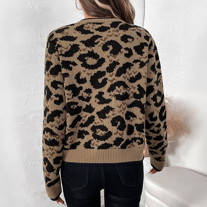 Damen Strickcardigan Animalmuster mit Gürtel
