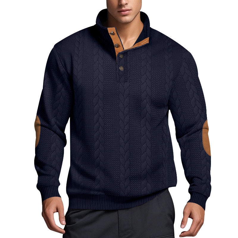 Herren Strickpullover Hoher Kragen Muster