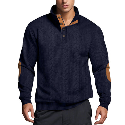 Herren Strickpullover Hoher Kragen Muster