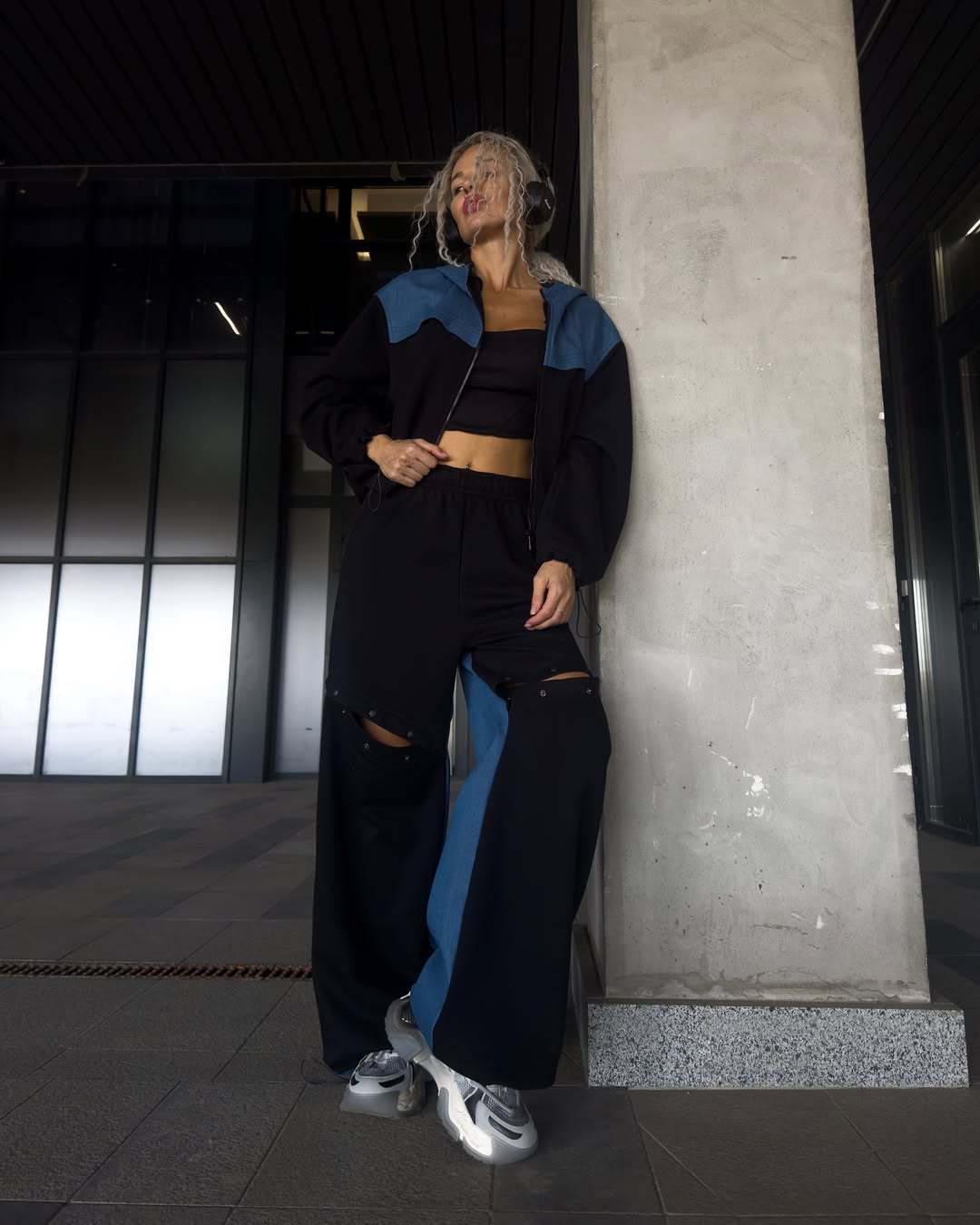 Damen Oversized Trainingsanzug Stretchbund