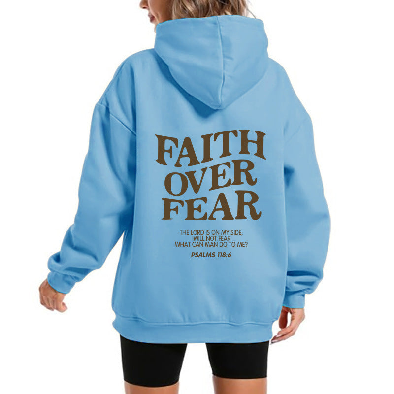 Damen Kapuzensweater Bequem Motivierender Schriftzug Grau