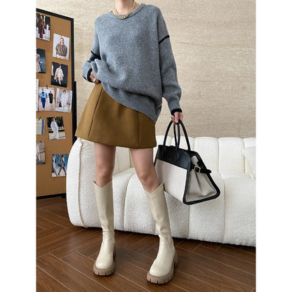 Damen Pullover Strukturiert Modern Akzent Eveloria