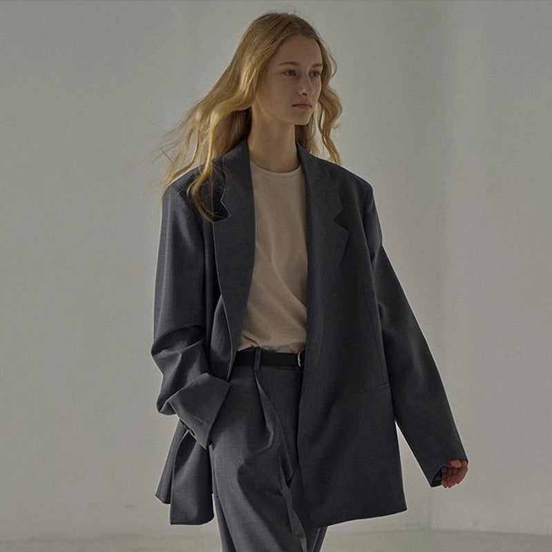 Damen Oversized Blazer Edler Schnitt Eveloria