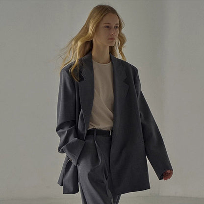 Damen Oversized Blazer Edler Schnitt Eveloria