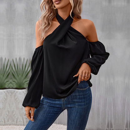 Damen Off-Shoulder- mit Raffungen Eveloria