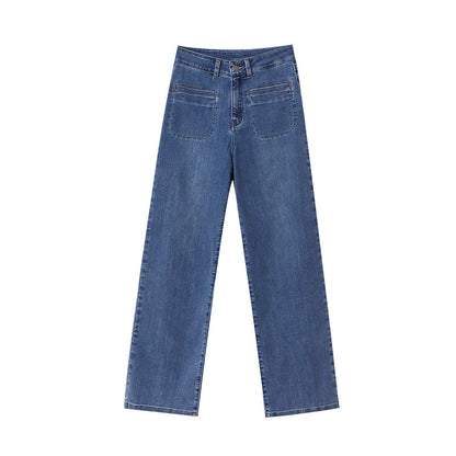 Damen High-Waist Jeans Weite Passform Eveloria