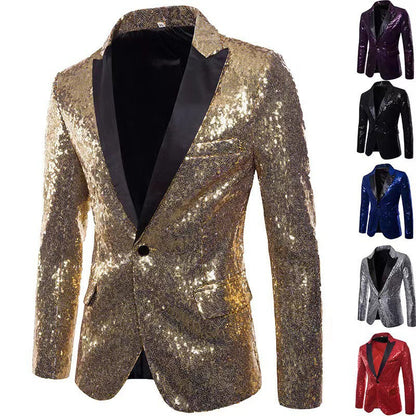 Herren Blazer Pailletten schimmernd Eveloria