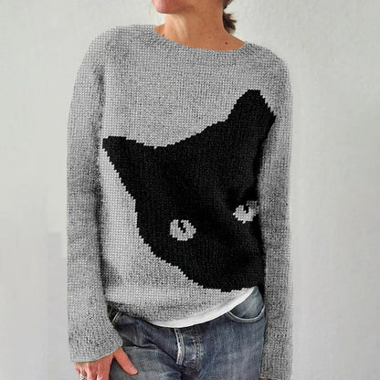 Damen Strickpullover Weich Schneeflocken-Design