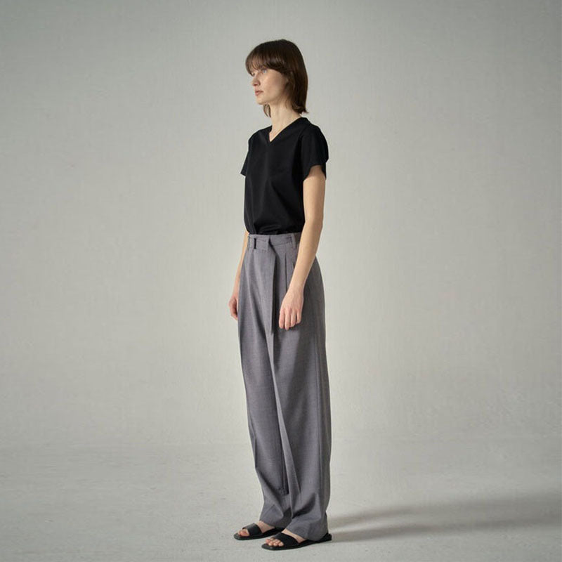 Damen Stoffhose Hochtaillierter Bund mit Gürtel Eveloria