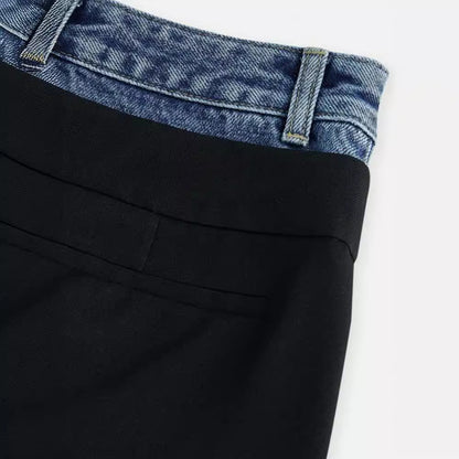 Damen High-Waist-Stoffhose Weit geschnitten Eveloria