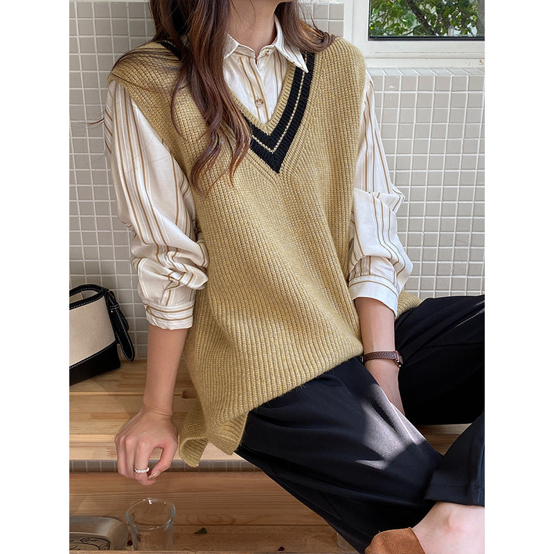 Damen Strickweste V-Ausschnitt Eveloria - Eveloria