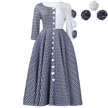 Damen Kleid mit Grafikmuster Mehrfarbig Eveloria