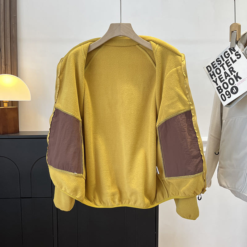 Damen Fleecejacke Hochschließend Praktische Taschen Eveloria