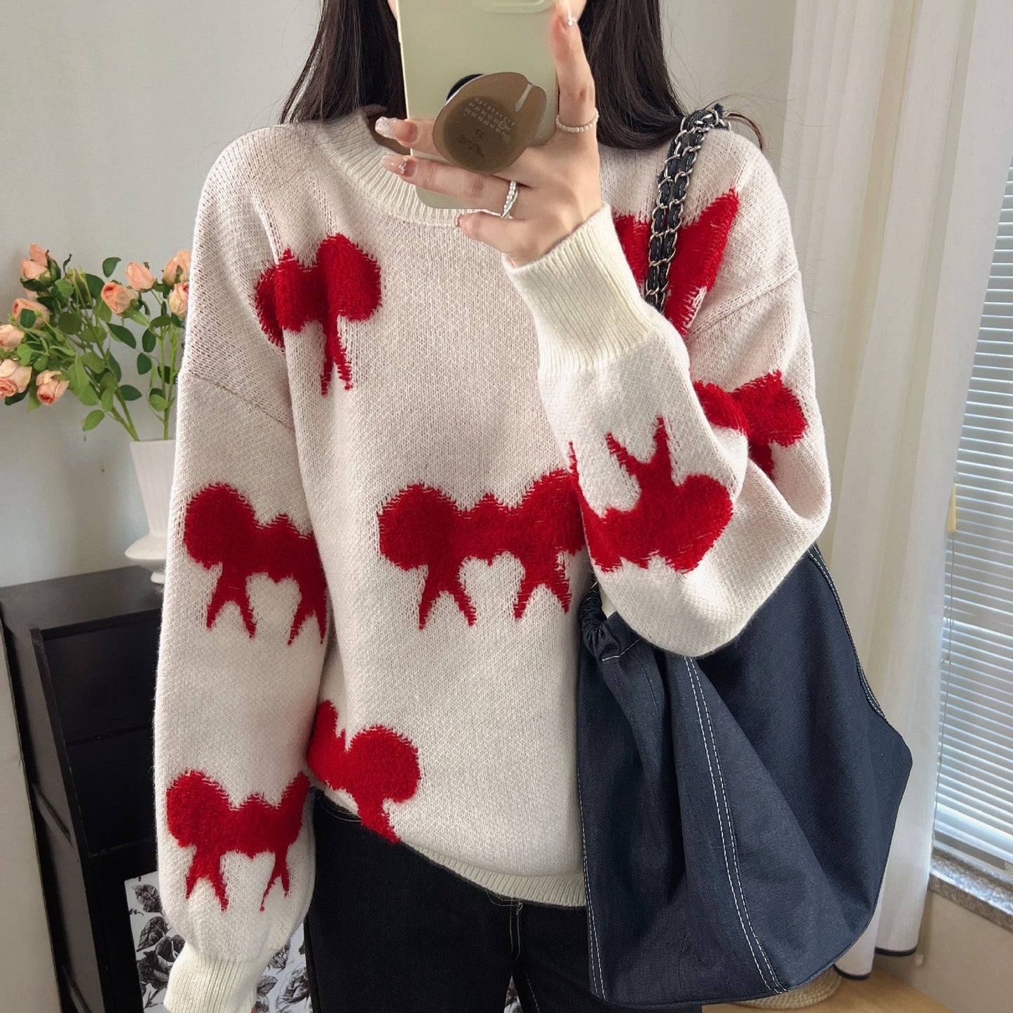 Damen Pullover Gemustert Tiermotiv Lässig Grüün