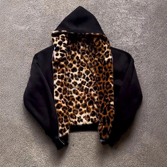 Damen Kapuzenjacke Kuscheliges Fleece Innenfutter Anthrazit - Eveloria