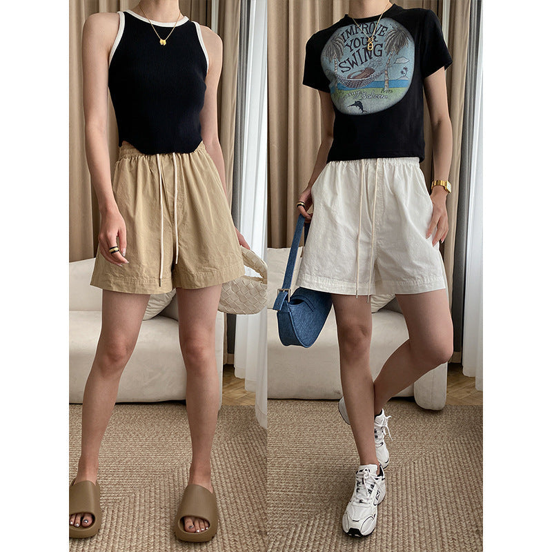 Damen T-Shirt und Shorts Set mit Grafiken Schwarz - Eveloria