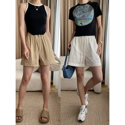 Damen T-Shirt und Shorts Set mit Grafiken Schwarz - Eveloria