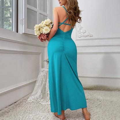 Damen Strickkleid Schmale Träger Figurbetonend Eveloria