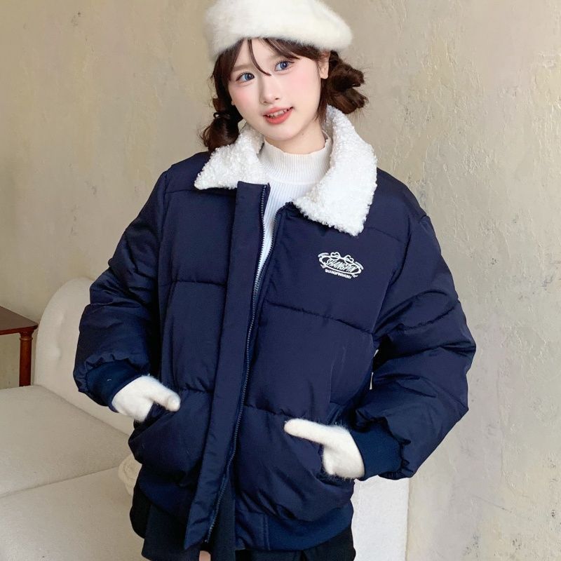 Damen Winterjacke Gepolstert Kuscheliger Kragen Schwarz - Eveloria