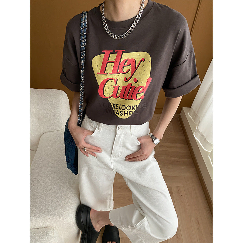 Damen T-Shirt mit auffälligem Print und kurzen Ärmeln - Eveloria
