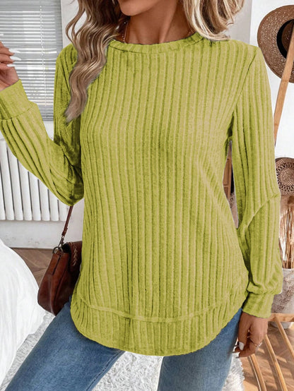 Damen Strickpullover Lässig Vertikale Streifen