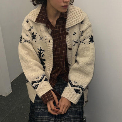 Damen Strickjacke Grafisches Muster Eveloria