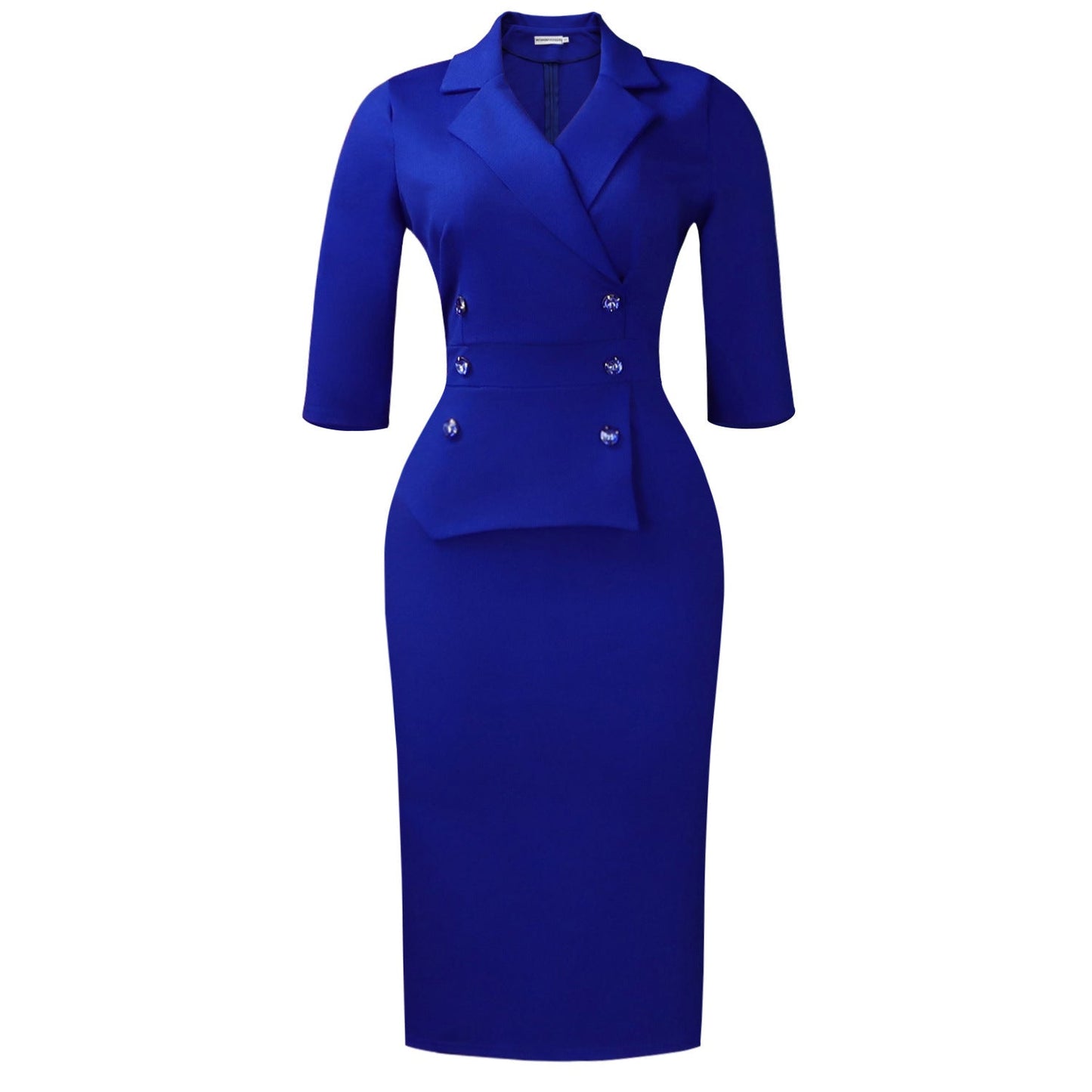 Damen Blazer-Kleid Tailliert Elegante Knöpfe Eveloria