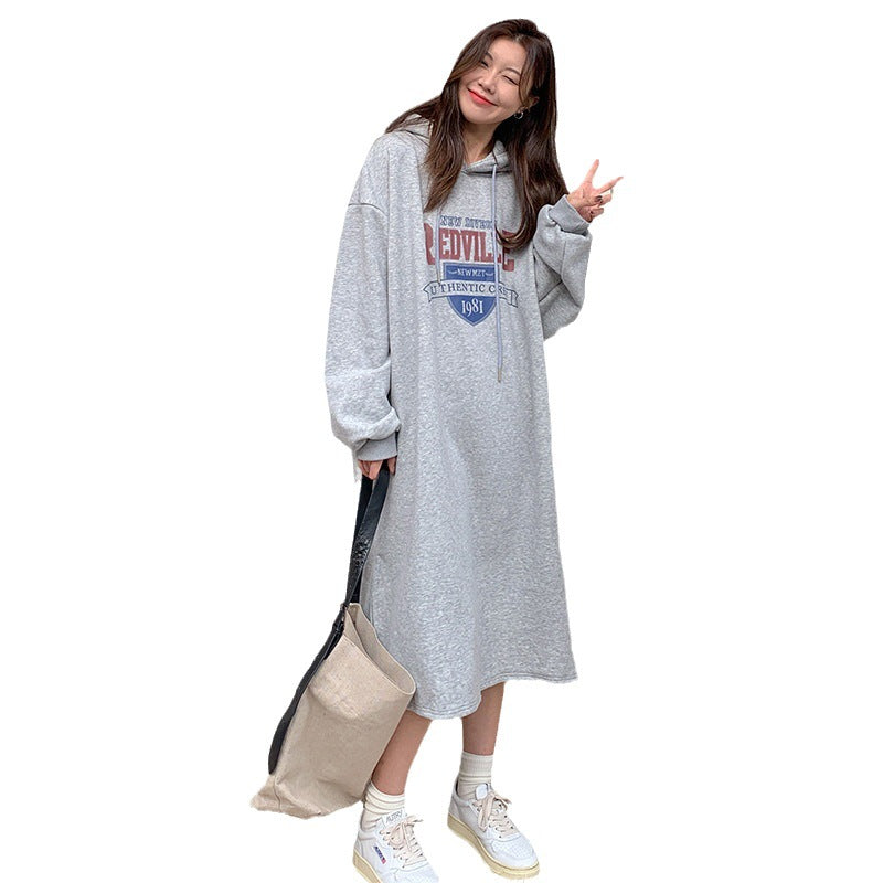 Damen Hoodie-Kleid Lässig Grafikdruck Eveloria