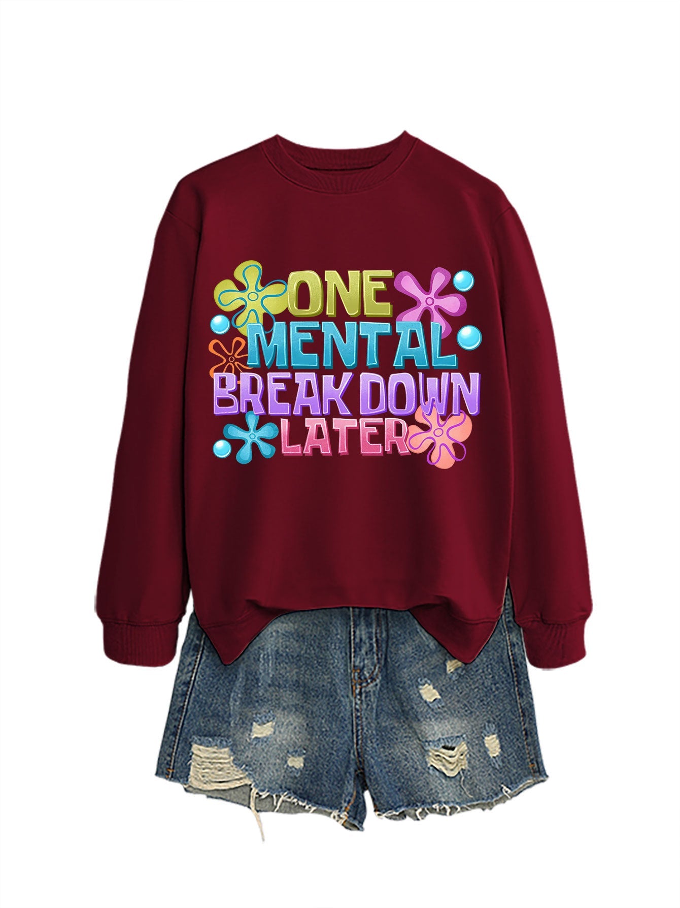 Damen Sweatshirt Kreativer Aufdruck Eveloria Grau