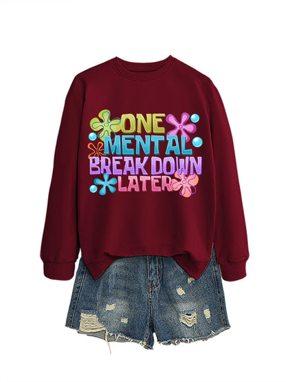 Damen Sweatshirt Kreativer Aufdruck Eveloria Grau