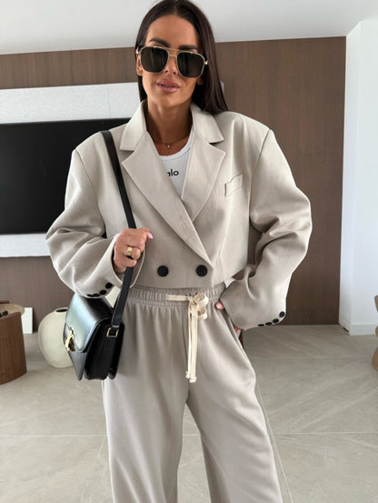 Damen Blazer Lässig Elegant mit Jogginghose