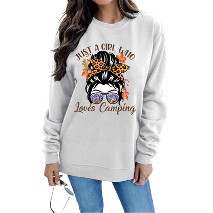 Damen Sweatshirt Campingmotiv Eveloria