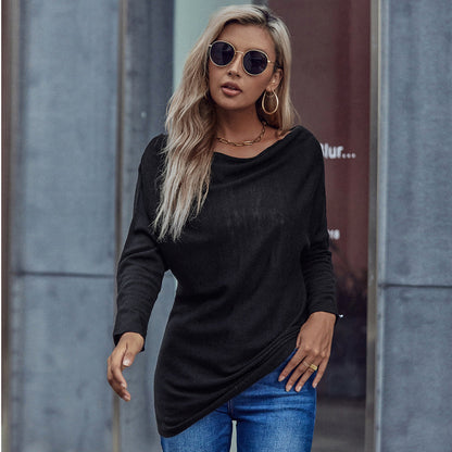 Damen Tunika Schulterfrei Elegante Raffung Eveloria