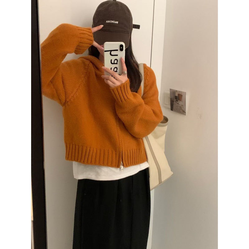 Damen Hoodie-Cardigan Kuschelig Reißverschluss Große Taschen Grau