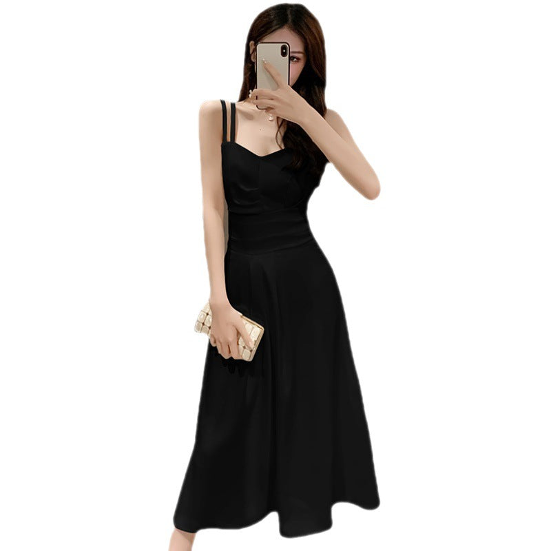 Damen Maxikleid Klassischer Schnitt Schmale Träger Eveloria