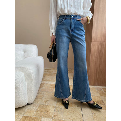 Damen Flared Jeans Hochwertiger Denim Hoher Bund Eveloria