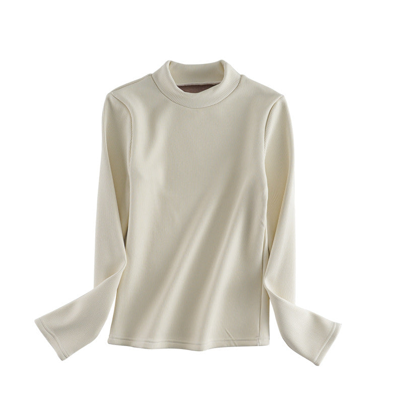 Damen Langarmshirt Rollkragen Modisch Farblich Abgestimmt Eveloria