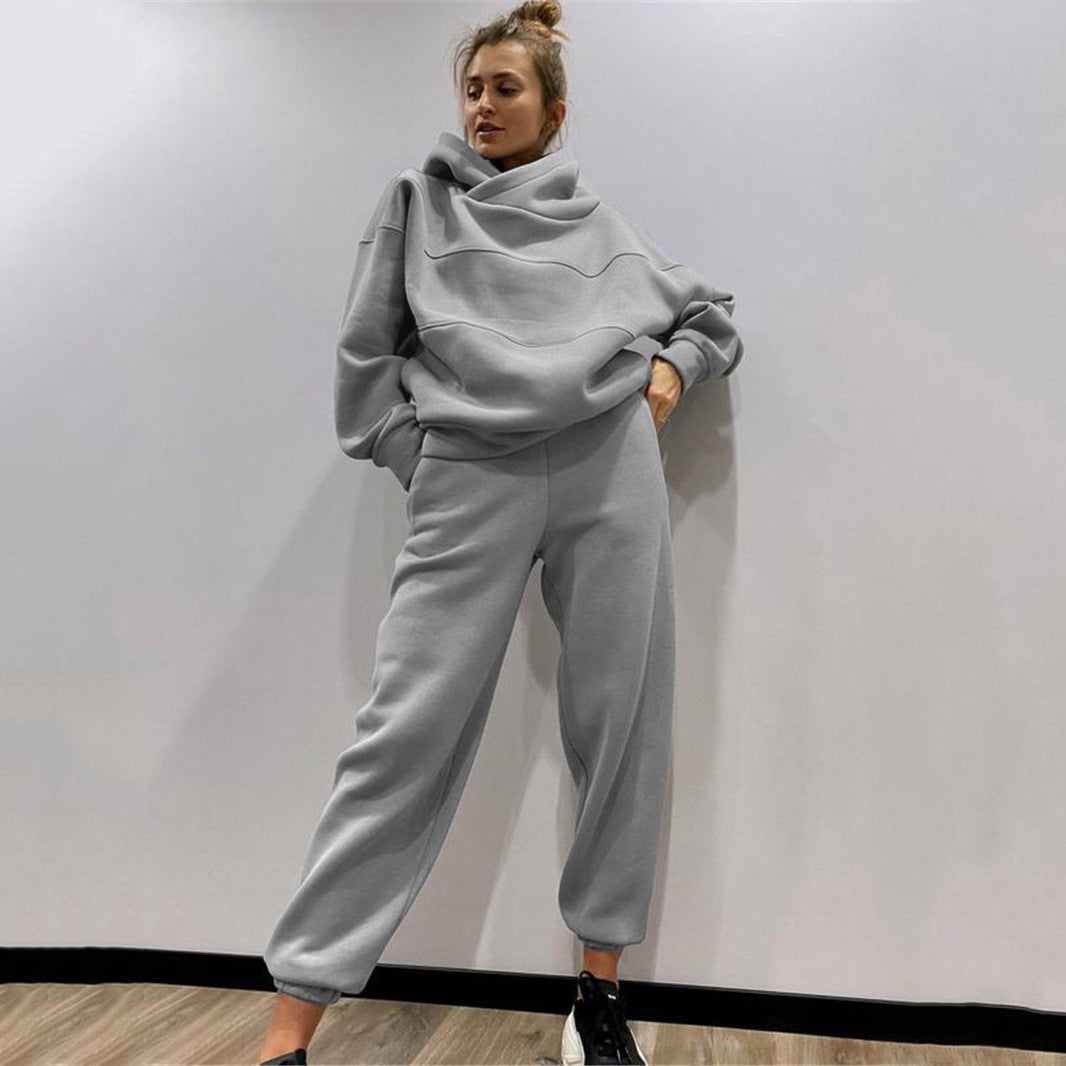 Damen Hoodie Jogginghose Set Weite Passform Bequem