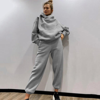 Damen Hoodie Jogginghose Set Weite Passform Bequem