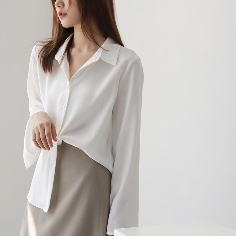 Damen Hemdbluse Trompetenärmel Elegantes Design Eveloria
