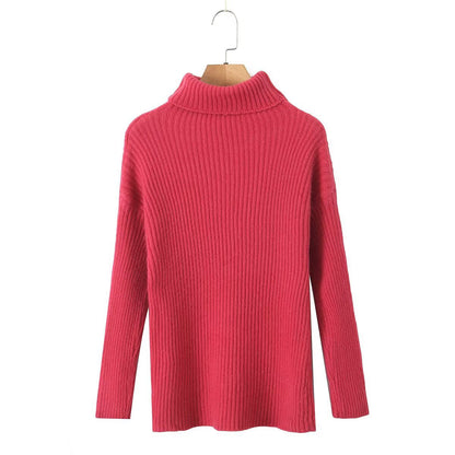Damen Grobstrickpullover Stehkragen Eveloria